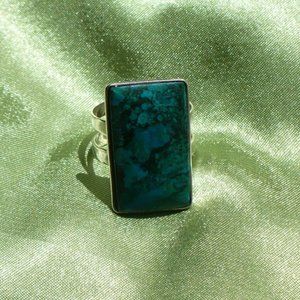 Azurite-malachite Green Blue Sterling Silver Ring